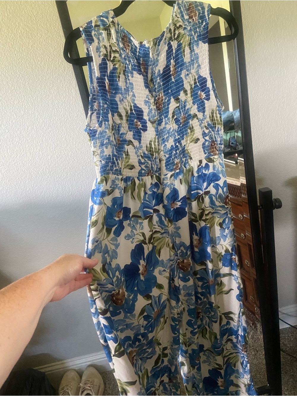 Calvin Klein Blue and White Floral Pant Romper - Picture 7 of 9